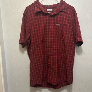 Columbia Men's Casual Red Checkered Shirt